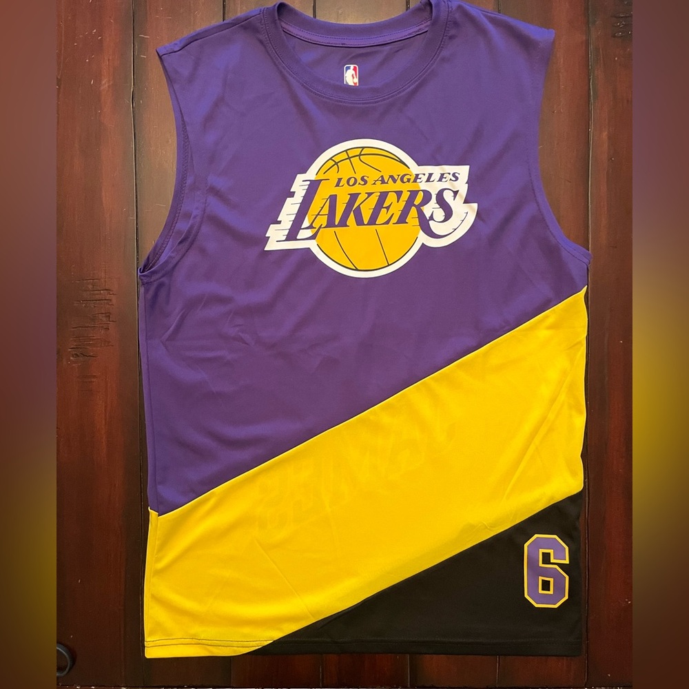 NWOT LeBron  James Lakers Purple and Yellow Sleeveless Jersey size M